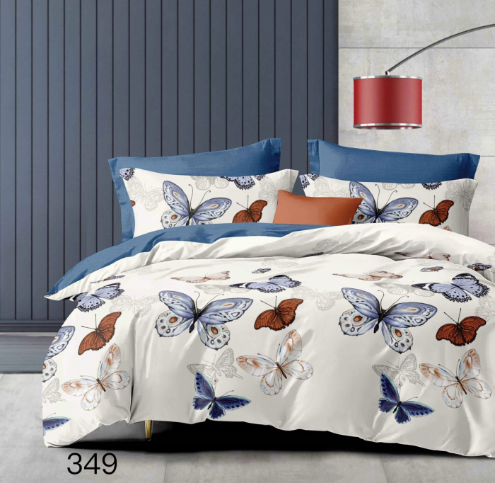 Lenjerie de pat Finet 6 piese,Crem/Blue,Butterfly-LE141 [1]
