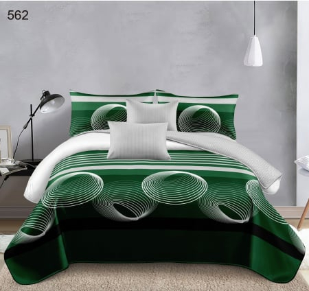 Lenjerie de pat Finet 6 piese,Pucioasa,Verde cu cercuri-LP972 [1]
