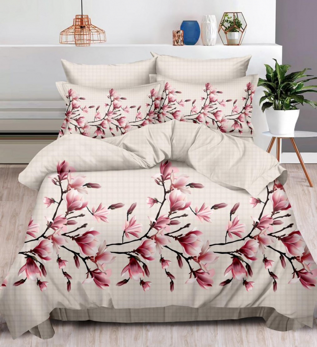 Lenjerie de pat Finet Pucioasa 6 piese,Flori Magnolie-R229 [1]