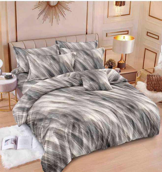 Lenjerie de pat Finet Pucioasa 6 piese,GRI DEGRADE LINII-R599 [1]
