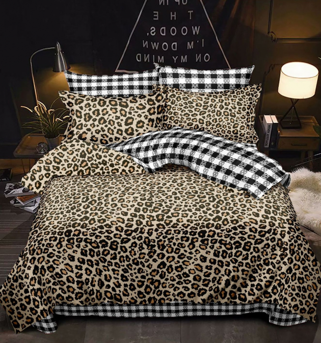 Lenjerie de pat Finet Pucioasa 6 piese,Maro,Animal-print-R467 [1]