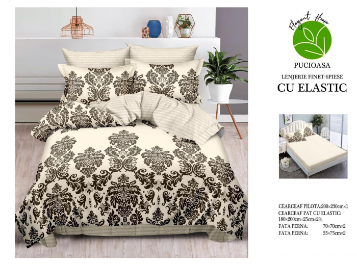 Lenjerii de pat Finet 6 piese cu Elastic-T109 [1]
