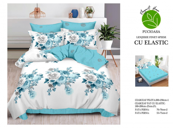 Lenjerii de pat Finet 6 piese cu Elastic-T117 [1]