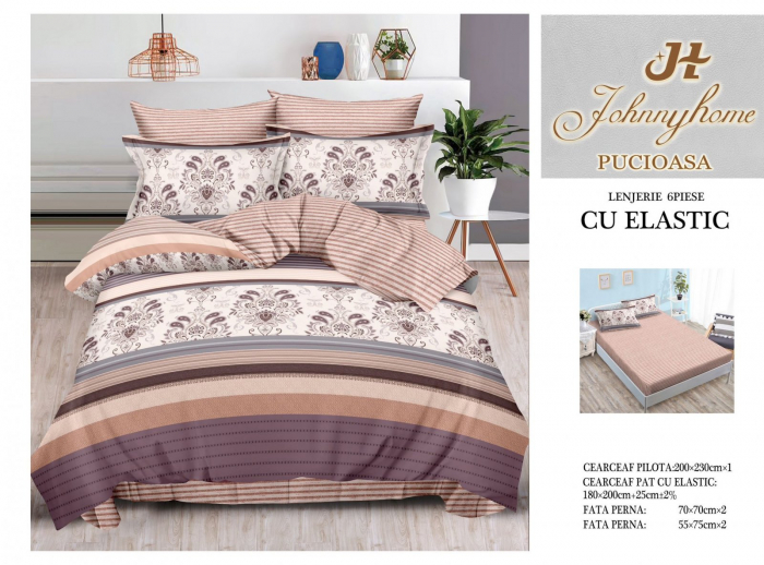 Lenjerii de pat Finet 6 piese cu Elastic-T132 [1]