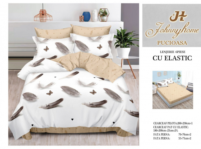 Lenjerii de pat Finet 6 piese cu Elastic-T161 [1]