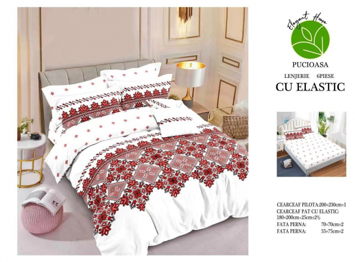 Lenjerii de pat Finet 6 piese cu Elastic-T198 [1]