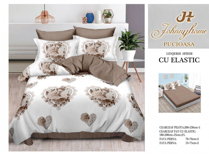 Lenjerii de pat Finet 6 piese cu Elastic-T209 [1]