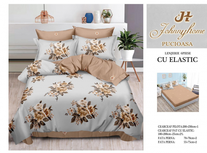 Lenjerii de pat Finet 6 piese cu Elastic-T212 [1]