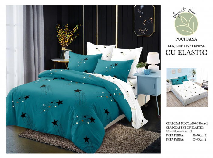 Lenjerii de pat Finet 6 piese cu Elastic-T52 [1]