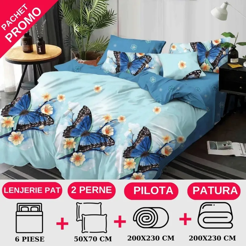 Pachet Promotional Lenjerie de pat finet 6 piese-JO07 [1]
