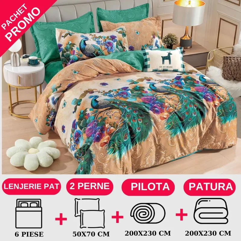Pachet Promotional Lenjerie de pat finet 6 piese-JO120 [1]