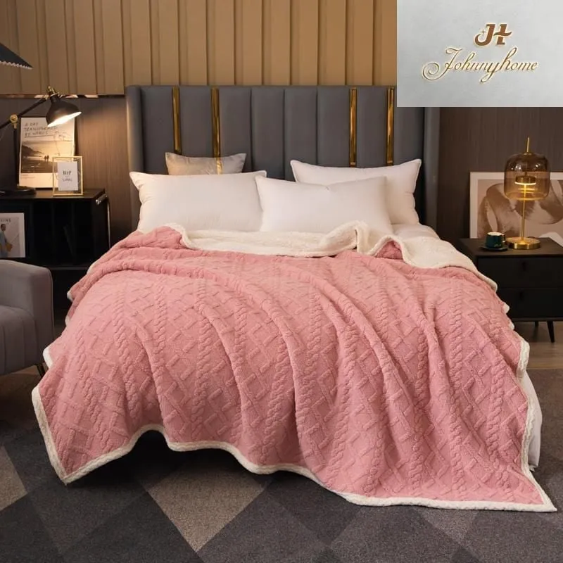 Patura CoCoLiNo tip Tricotaj cu blanita,Roz, 200x230cm-ZF2 [1]
