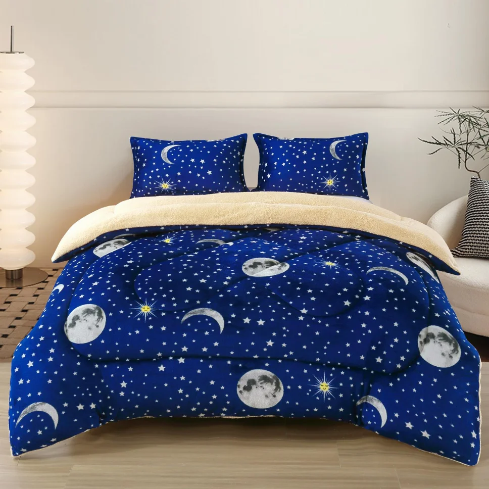 Pilota groasa cocolino cu blanita, albastra cu luna si stele-PCB104 [1]