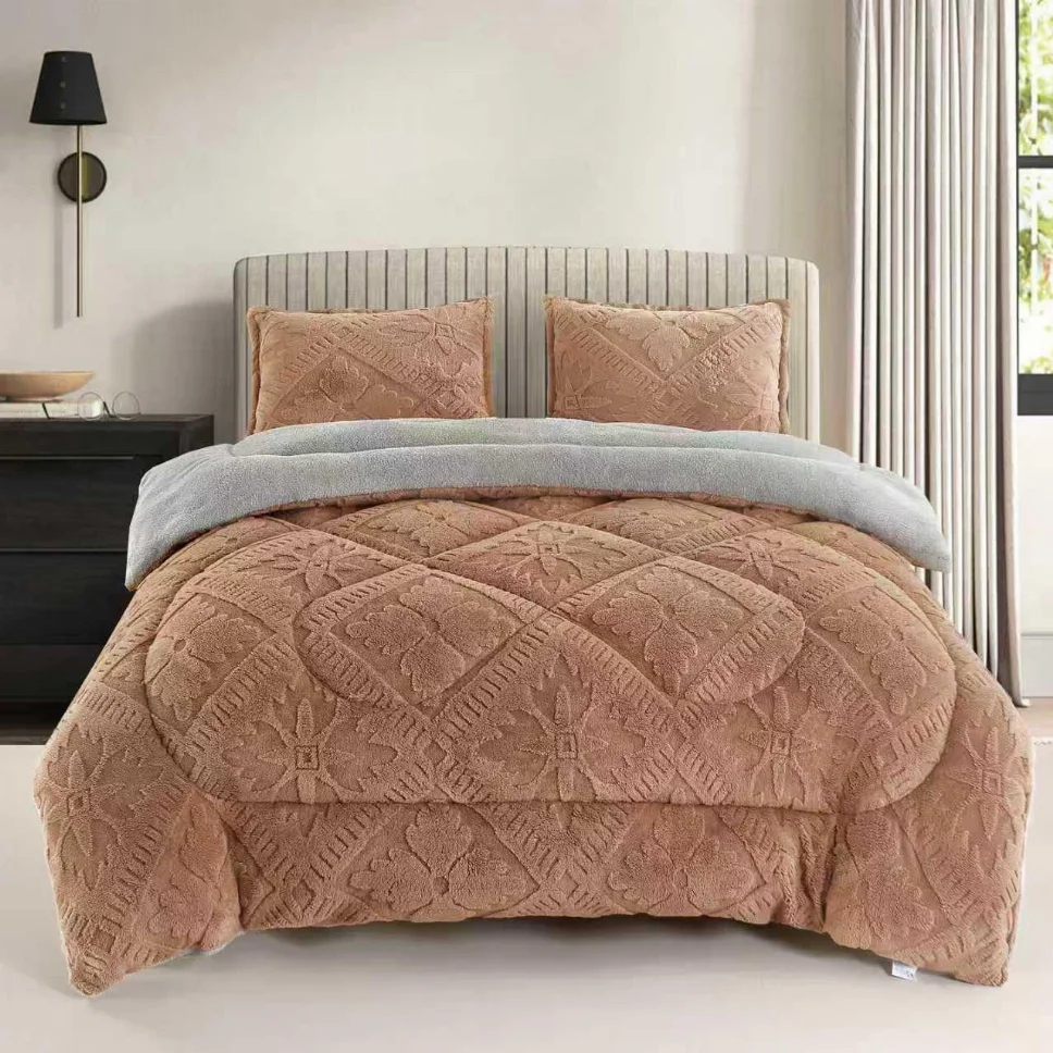 Pilota groasa cocolino cu blanita, maro cu imprimeu floral-PCB113 [1]