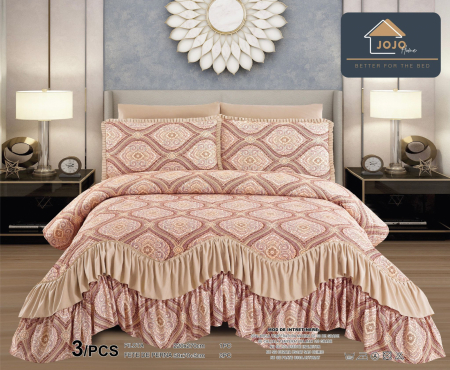 CUVERTURI - Cuvertura Lux Matlasata cu Volan, Pat 2 Persoane, 3 Piese, Finet-CVJ7