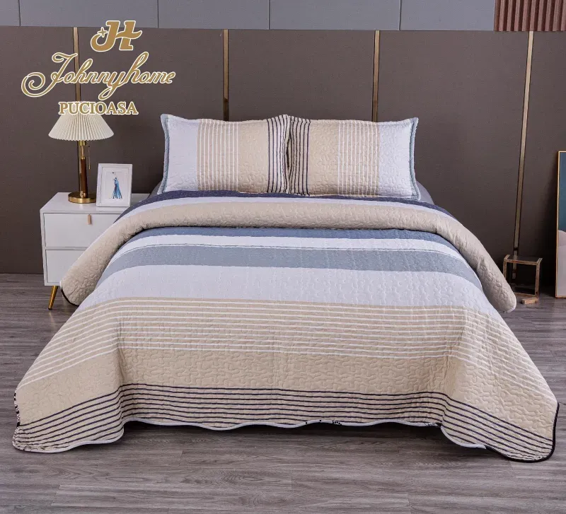 Cuvertura Pat dublu din Bumbac Satinat,3 piese-V36A [5]