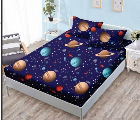 HUSE DE PAT - Husa de Pat cu Elastic + 2 Fete  de perna ,140x200 -SY14