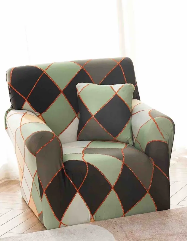 HUSE SCAUNE & CANAPELE - Husa Elastica pentru Fotoliu cu brate,Romburi colorate -S27