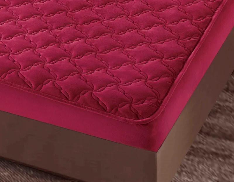 Husa tip Topper cu elastic din catifea 140x200 -TJ551 [2]