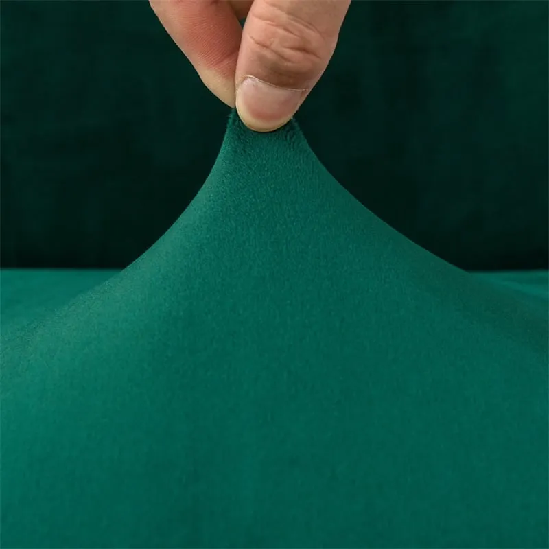 Huse pentru scaun din Catifea cu elastic,Verde Smarald-JHC11 [4]