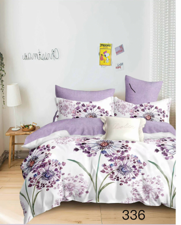 LENJERII DE PAT - Lenjerie de pat Finet 6 piese,Alb/Mov,Papadii-LE133