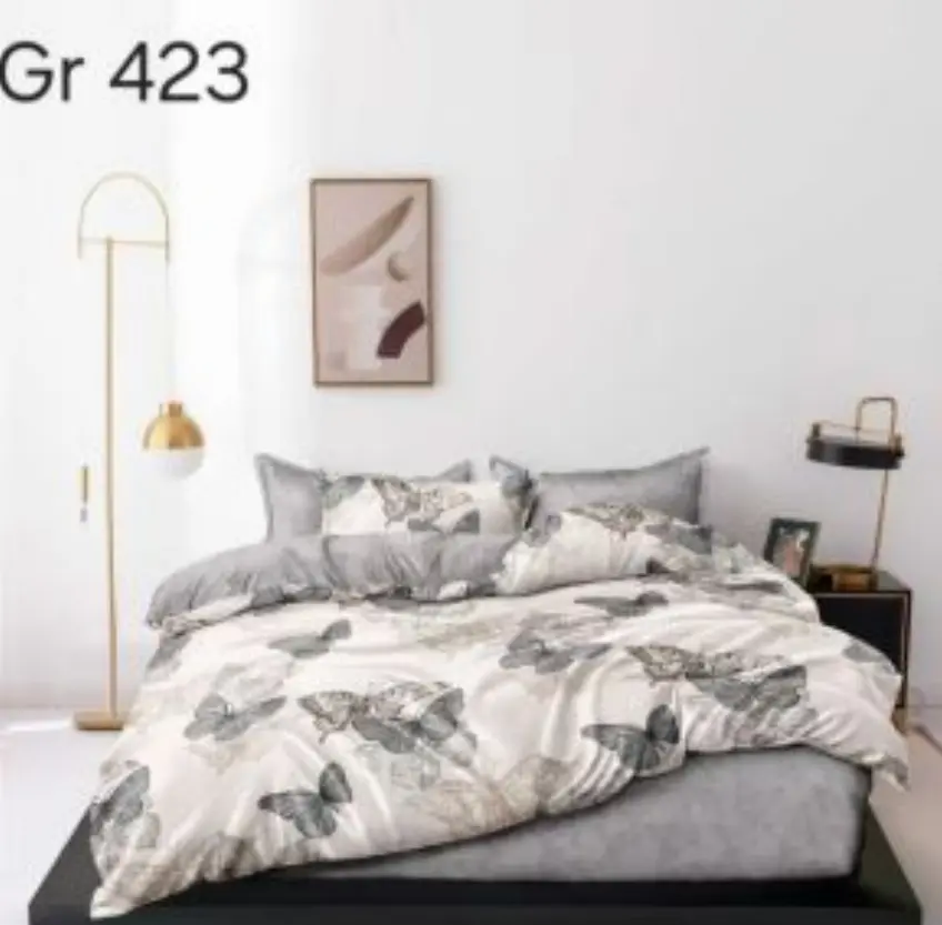 LENJERII DE PAT 1+1 GRATIS - Lenjerie de pat Finet 6 piese,Flturi gri-GR423