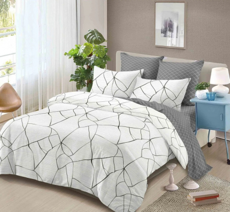 LENJERII DE PAT - Lenjerie de pat Finet 6 piese Primavara,Gri piatra-LC130