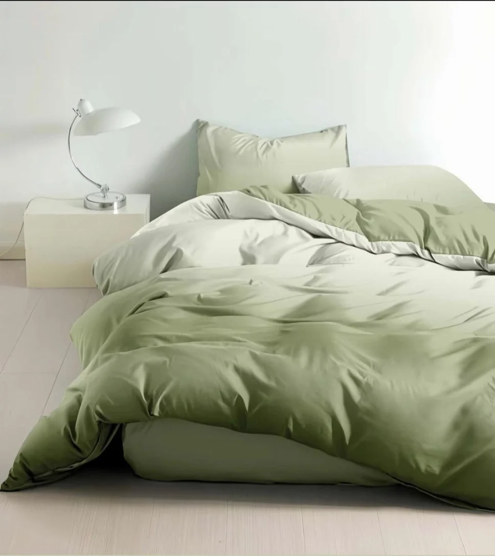 BLACK FRIDAY LENJERII - Lenjerie de pat Finet 6 piese, verde cu degrade crem-LE09