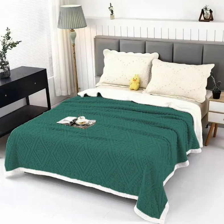 PATURI COCOLINO - Patura Groasa Cocolino cu Blanita, verde padure cu romburi discrete-NR5