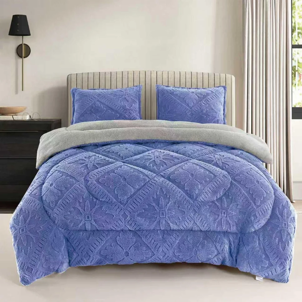 Pilote - Pilota groasa cocolino cu blanita, lavanda cu flori reliefate-PCB121