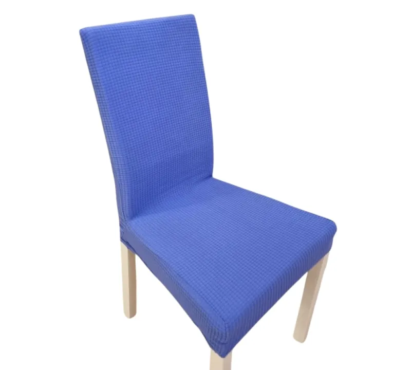 Huse scaune - Set 6 huse Lycra cu elastic pentru scaun Albastru indigo-HY12