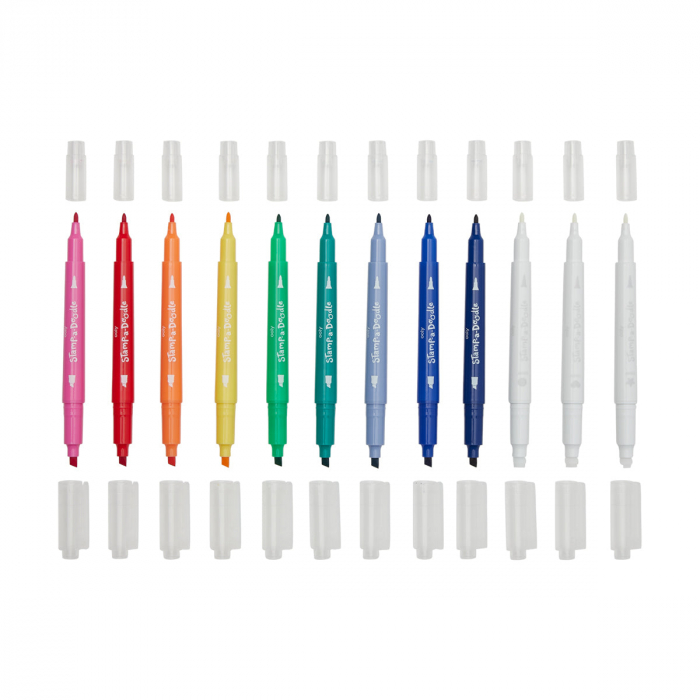 Carioci duble cu stampile Stamp-A-Doodle - set de 9 culori si 3 care schimba culoarea [2]