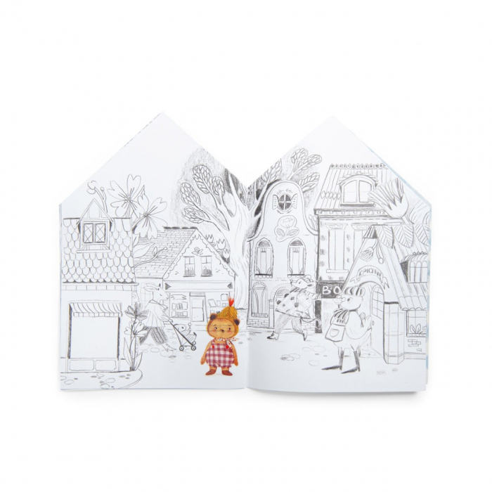 Carte de colorat cu abțibilduri Les Minouchkas, Moulin Roty [3]