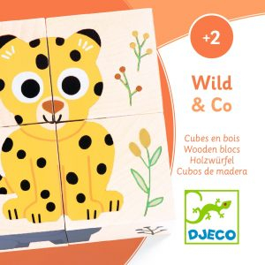 Cuburi din lemn Djeco, animale salbatice [4]