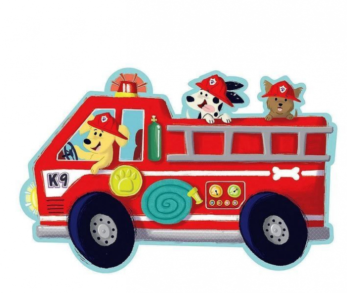 Firetruck pups puzzle - Mașina de pompieri, puzzle mare de podea [3]