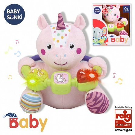 Jucarie interactiva bebe cu activitati si lumini, 20 cm - Unicorn [2]