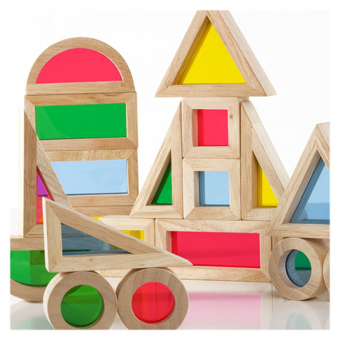 Junior Rainbow Blocks set 20 piese, Guidecraft [5]