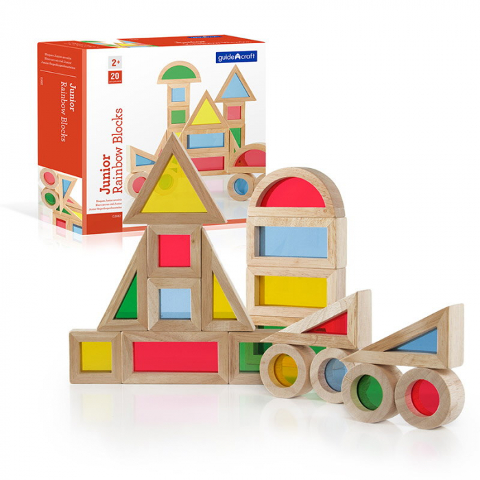 Junior Rainbow Blocks set 20 piese, Guidecraft [1]