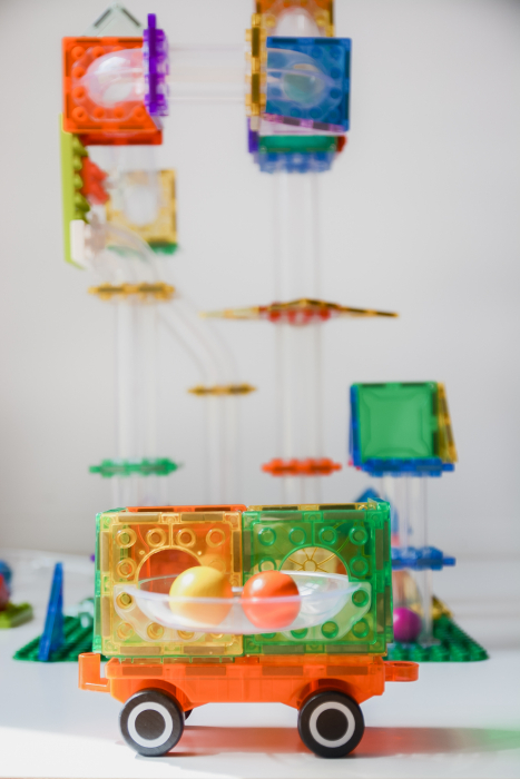 Magbrix Marble Run,Set magnetic Magblox - 98 piese, Circuit cu Bile [7]