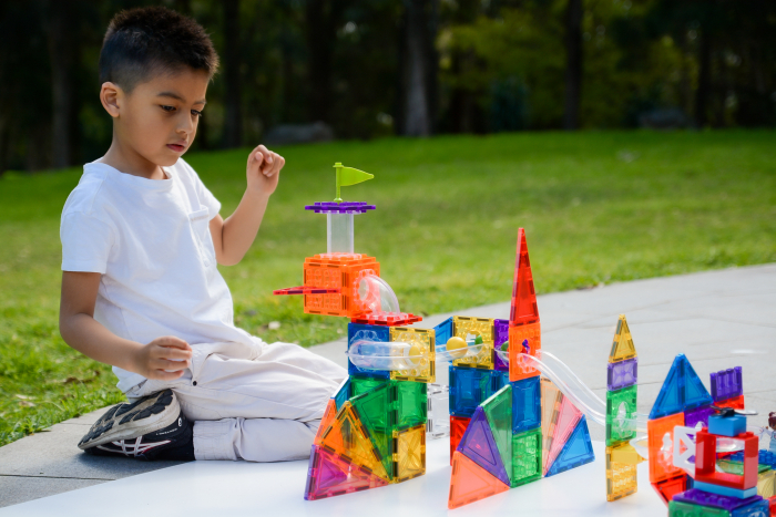 Magbrix Marble Run,Set magnetic Magblox - 98 piese, Circuit cu Bile [8]