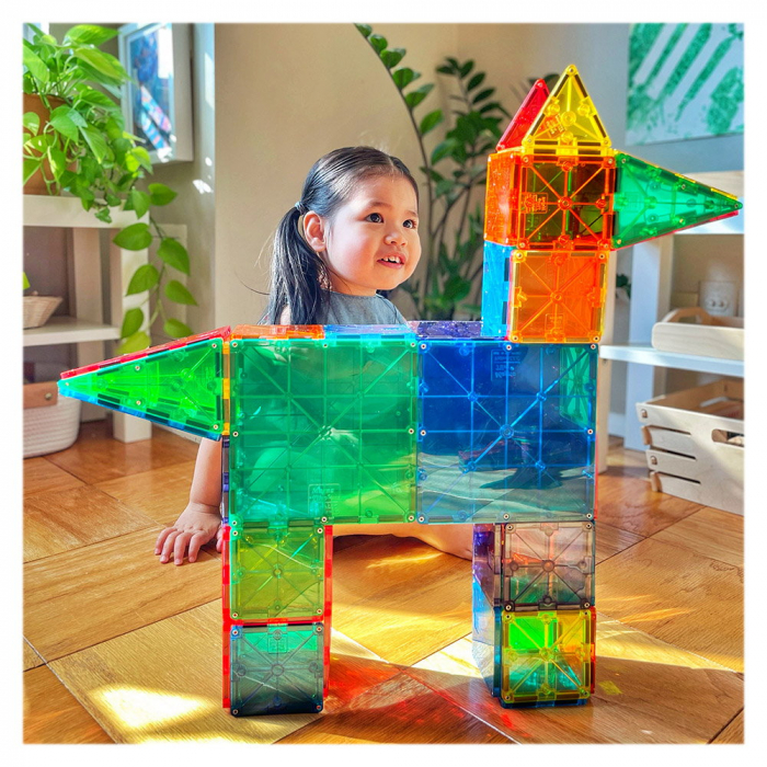 Magna-Tiles Clear Colors set magnetic (100 piese) [2]