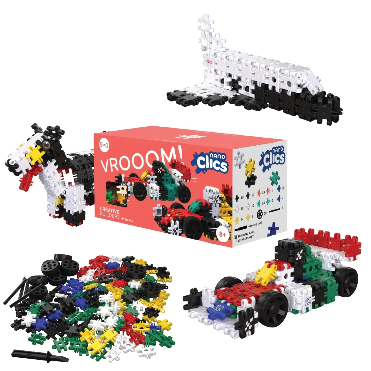 Nano Clics Pentru constructori creativi 250 piese, Clicformers [2]