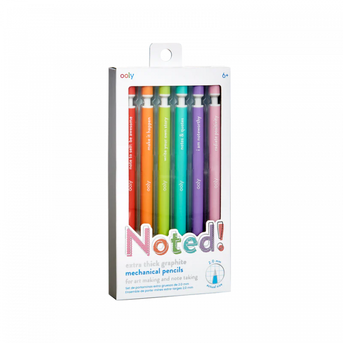 Notat! - Creioane mecanice grafit extra gros - set de 6, cu citate motivationale [5]