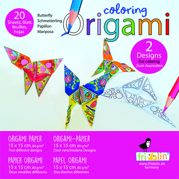 Origami Fridolin, fluturasi de colorat [1]