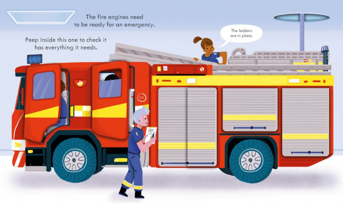Peep Inside How A Fire Engine Works Carte cartonata cu clapete [3]