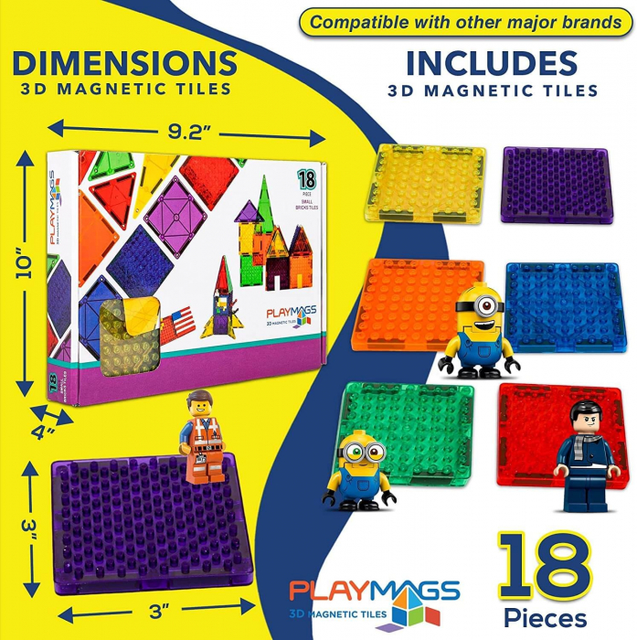 Playmags set placi magnetice compatibile Lego - caramizi mici [3]