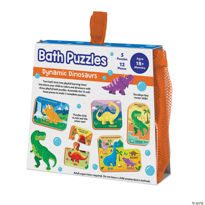 Puzzle de baie pentru bebeluși, cu piese mari de spumă, dinozaurii rapizi - Dinosaur Bath Puzzle [2]