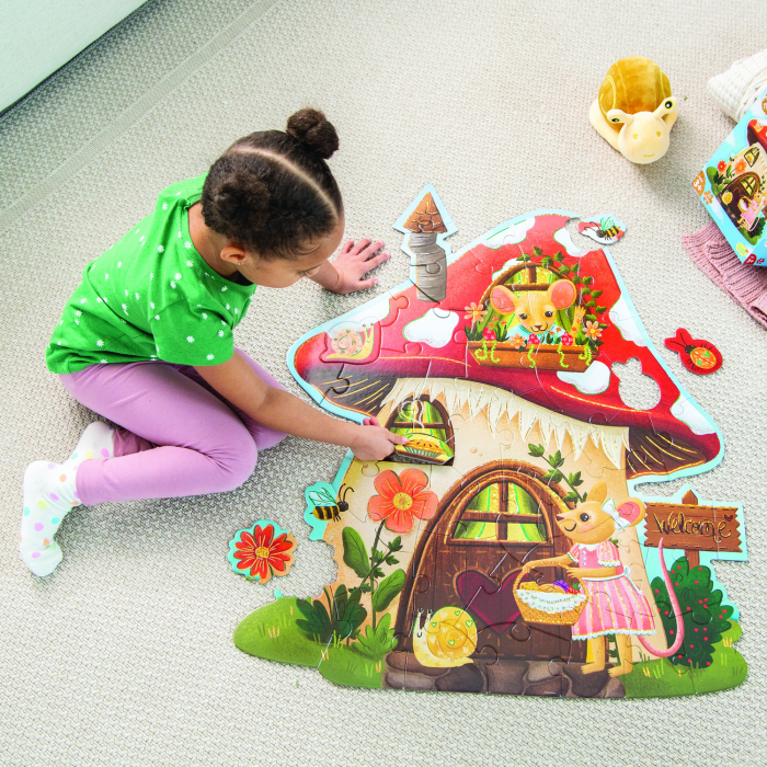 Puzzle de podea in forma de ciupercuta, Casuta soriceilor, Mouse House Floor Puzzle [7]