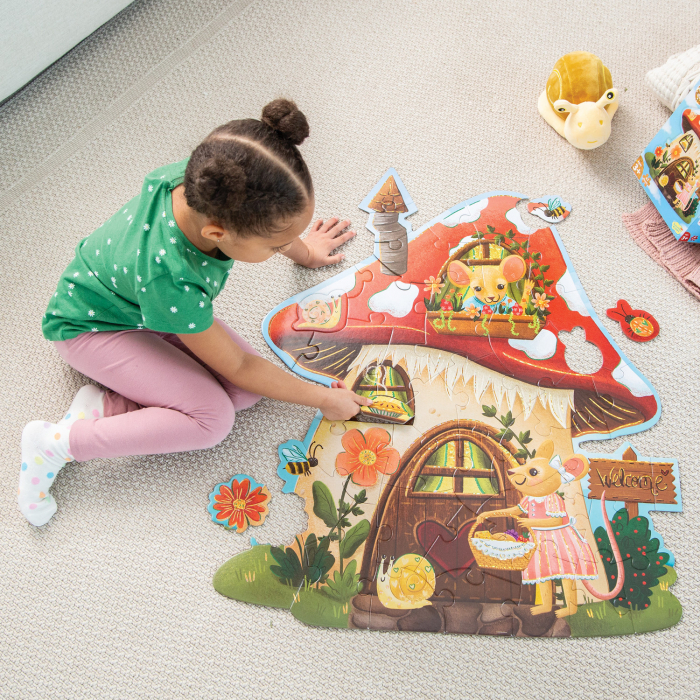 Puzzle de podea in forma de ciupercuta, Casuta soriceilor, Mouse House Floor Puzzle [10]