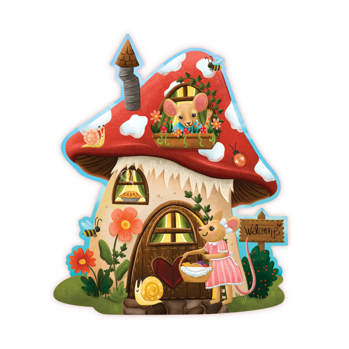 Puzzle de podea in forma de ciupercuta, Casuta soriceilor, Mouse House Floor Puzzle [4]